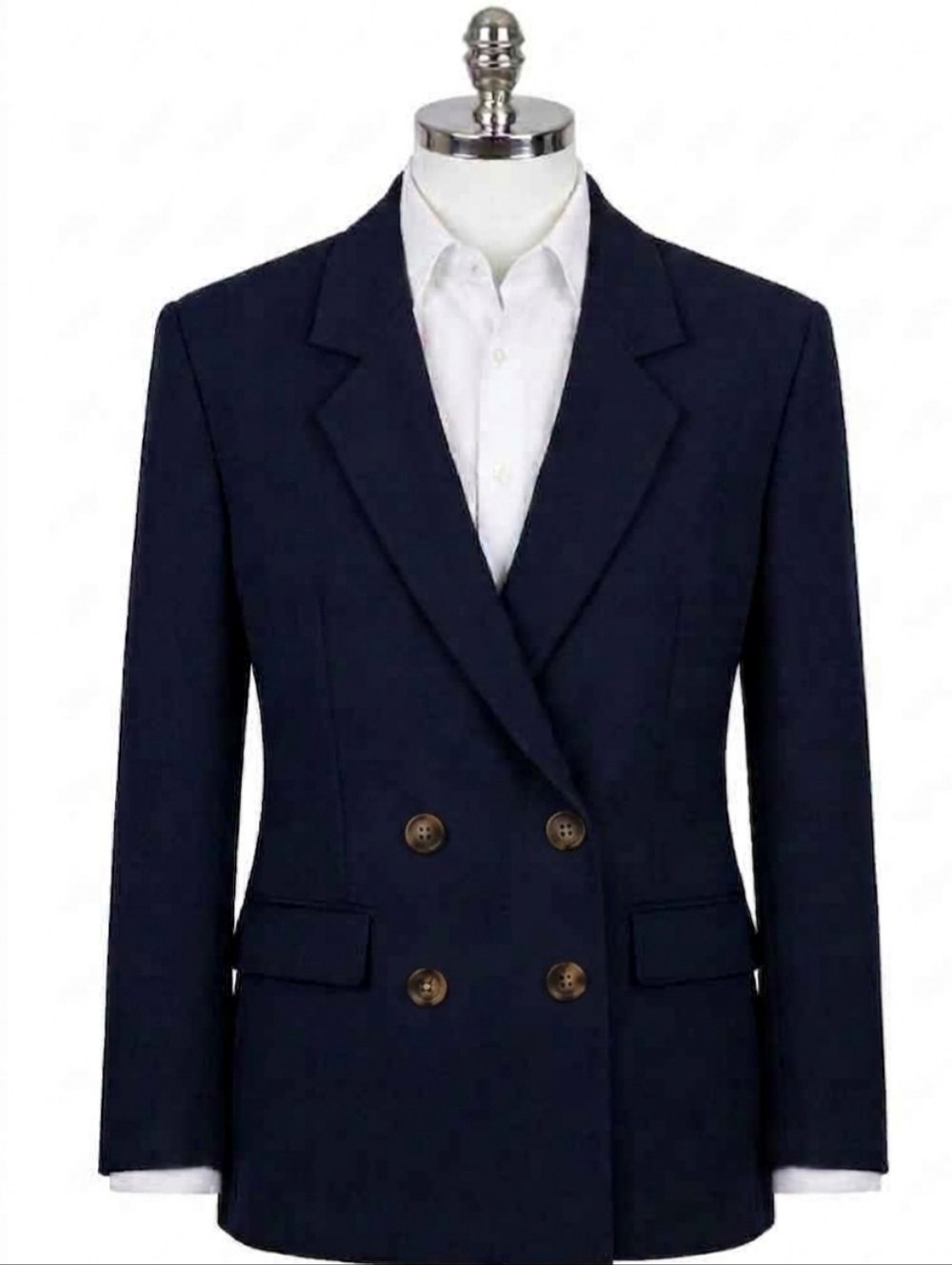 NWT OLD NAVY Women's Navy Blue Double-Breasted Flannel Jacket